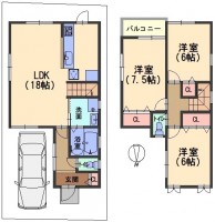ＪＲ『長岡京駅』まで徒歩１６分！ＬＤＫ１８帖、全居室６帖以上の３ＬＤＫ！
前面道路６ｍで駐車もラクラク♪
スーパーマツモトまで徒歩４分と買物便利！