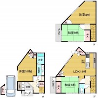 閑静な住宅地の４ＬＤＫ！裏側が水路なので解放感があります！
南向きバルコニーにつき陽当たり良好！
スーパーやコンビニなど周辺施設充実で生活に便利！