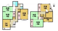 南向きの角地の為、日当たり・通風良好☆
6SDKの間取り！目的や用途によって部屋をお使い頂けます♪
駐車ガレージは雨風防げるビルトイン！駐輪場や物置としても利用可！