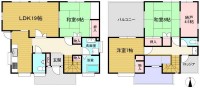閑静な住宅地！全居室６帖以上の３ＳＬＤＫ！
玄関上に吹き抜けがあり開放感があります！
ＬＤＫ広々１９帖！旭化成レジデンス施工のお家！