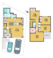 小学校まで徒歩７分！☆子育て世帯にオススメ☆
ＬＤＫ広々１８．３帖！４ＬＤＫ！
土地ゆったり約３７．５５坪！駐車２台可能！
各居室＋ＷＩＣ付など収納力が高いお家！
