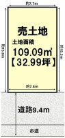 建築条件無し土地につき、お好きなハウスメーカーや工務店で建築可能！
閑静な住宅地の整形地！道路幅員９．４ｍ！
阪急とＪＲの２ＷＡＹアクセス！