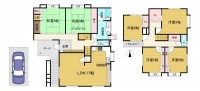 南向きで北側は水路の為、陽当たり・通風良好！
全居室６帖以上の６ＬＤＫ！室内丁寧にお使いです！
ゆとりの土地７５．７７坪！インスペクション実施物件！