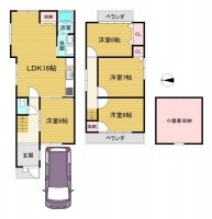 向日市、西京区、南区を専門　ユニバーサルホームサービス洛西口店 阪急『桂駅』まで徒歩１２分と通勤・通学便利！
閑静な住宅地で前道はゆったり６ｍ！リフォーム歴あり！
全居室６帖以上の３ＳＬＤＫで小屋裏収納もあり！