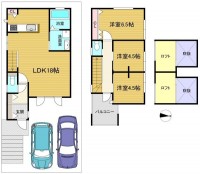 閑静な住宅地の限定２区画の分譲地！
収納スペース充実の３ＬＤＫ＋ロフト２ヶ所！
お車２台並列駐車可能！前道ゆったり約５．９ｍ！