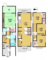 向日市、西京区、南区を専門　ユニバーサルホームサービス洛西口店 ＪＲ『向日町駅』まで徒歩６分と通勤・通学に便利な立地！
徒歩圏内に生活施設が充実！各居室に収納完備！
２階リビングで開放感のある４ＬＤＫ！