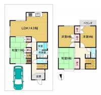全居室６帖以上の４ＬＤＫ！駐車場はカーポート付！
閑静な住宅地の整形地！買い物施設が徒歩圏内で生活便利♪
小・中学校が徒歩圏内でお子様の通学も安心♪