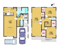 向日市、西京区、南区を専門　ユニバーサルホームサービス洛西口店 閑静な住宅地に位置する設備充実の３ＬＤＫのお家！
駐車２台可能！前面道路約６ｍでお車の出し入れもラクラク♪
ＷＩＣ２ヶ所付き＆各居室収納豊富◎
