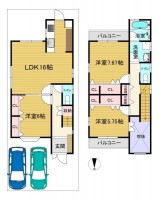 ２０２６年２月にリフォーム完成！
駐車２台可能な３ＬＤＫ！区画整う閑静な住宅地♪
前面道路ゆったり６ｍ、間口６．９ｍの整形地！