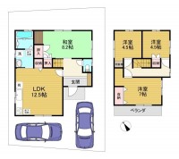 向日市、西京区、南区を専門　ユニバーサルホームサービス洛西口店 駐車２台可能な４ＬＤＫ！
陽当たり良好な整形地！室内大変丁寧にご使用されております！
阪急『西向日駅』まで徒歩１１分と通勤・通学に便利！