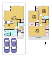 全２区画の分譲地！
ゆとりのある駐車スペースは２台駐車可能！
小学校まで徒歩圏内！お子様の通学も安心です！