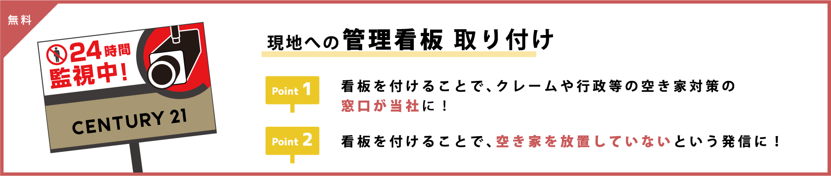 現地への管理看板取り付け